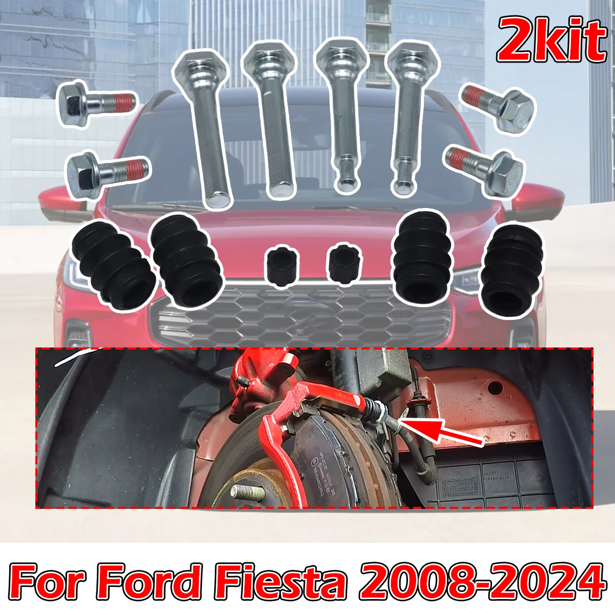 2kit For Ford Fiesta 2008 2009- 2024 Front Brake Caliper Slider Guide Pin Bolt Disc Housing Bellows Sleeve Boot Seal Car Parts
2kit For Ford Fiesta 2008 2009- 2024 Front Brake Caliper Slider Guide Pin Bolt Disc Housing Bellows Sleeve Boot Seal Car Parts