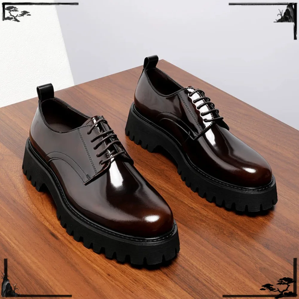 Men's British Style Formal Leather Shoes Genuine Leather Shiny Plain Toe Derby Shoes Wedding Groom Shoes for Summer
Men's British Style Formal Leather Shoes Genuine Leather Shiny Plain Toe Derby Shoes Wedding Groom Shoes for Summer