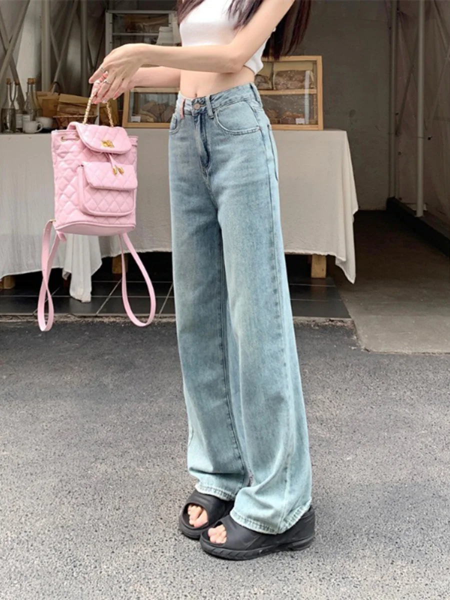 High Waist Loose Fit Blue Wide Leg Jeans Women's Summer plus Size Casual Straight Long Trousers Dra Sensation
High Waist Loose Fit Blue Wide Leg Jeans Women's Summer plus Size Casual Straight Long Trousers Dra Sensation