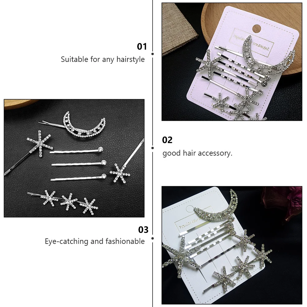 Набор из 7 модных заколок для волос в форме звезды и луны, с кристаллами, элегантные аксессуары для волос для женщин, заколки в форме звезды и луны
Набор из 7 модных заколок для волос в форме звезды и луны, с кристаллами, элегантные аксессуары для волос для женщин, заколки в форме звезды и луны