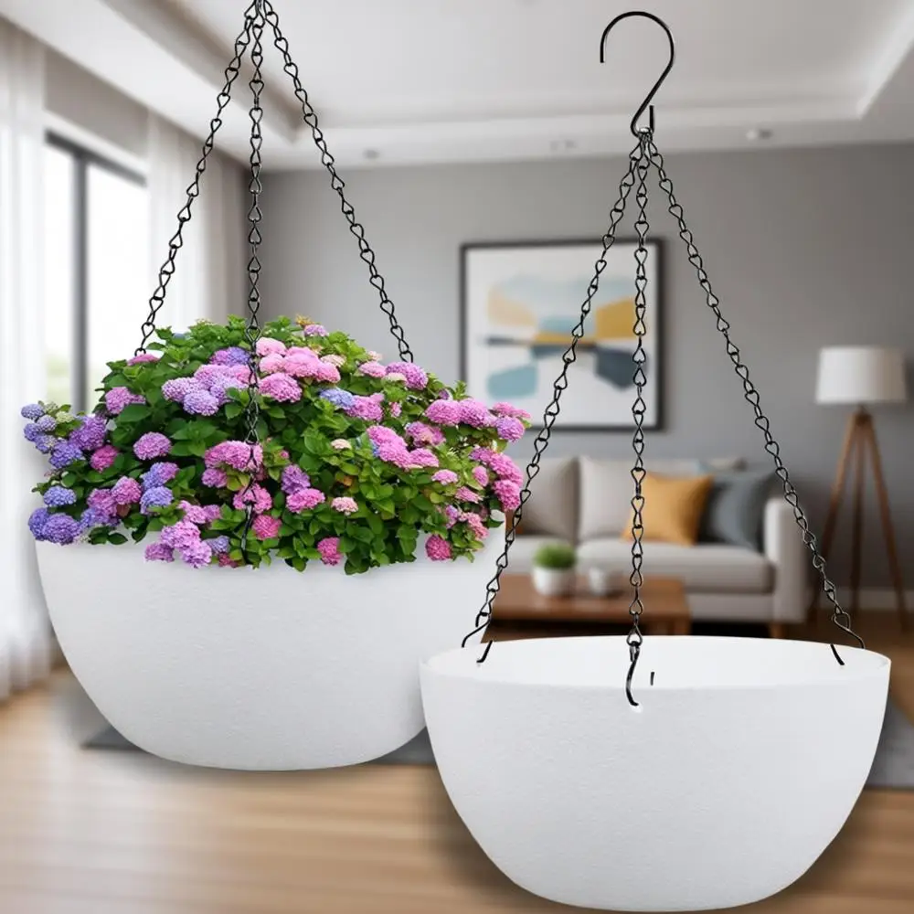 Набор из 2 белых пластиковых подвесных кашпо с дренажем для использования в помещении или на улице
Набор из 2 белых пластиковых подвесных кашпо с дренажем для использования в помещении или на улице