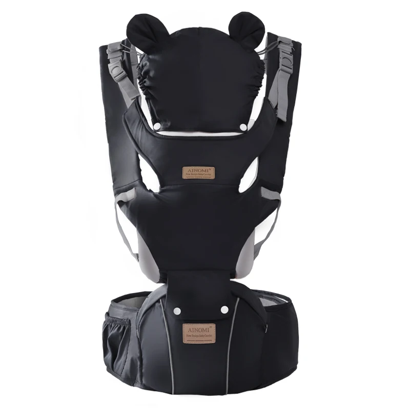 AINOMI Ergonomic Baby Black Carrier Backpack Infant Baby Hipseat Carrier With Sunshade and Windproof Cap 3 IN 1 with EPP Cushion
AINOMI Ergonomic Baby Black Carrier Backpack Infant Baby Hipseat Carrier With Sunshade and Windproof Cap 3 IN 1 with EPP Cushion