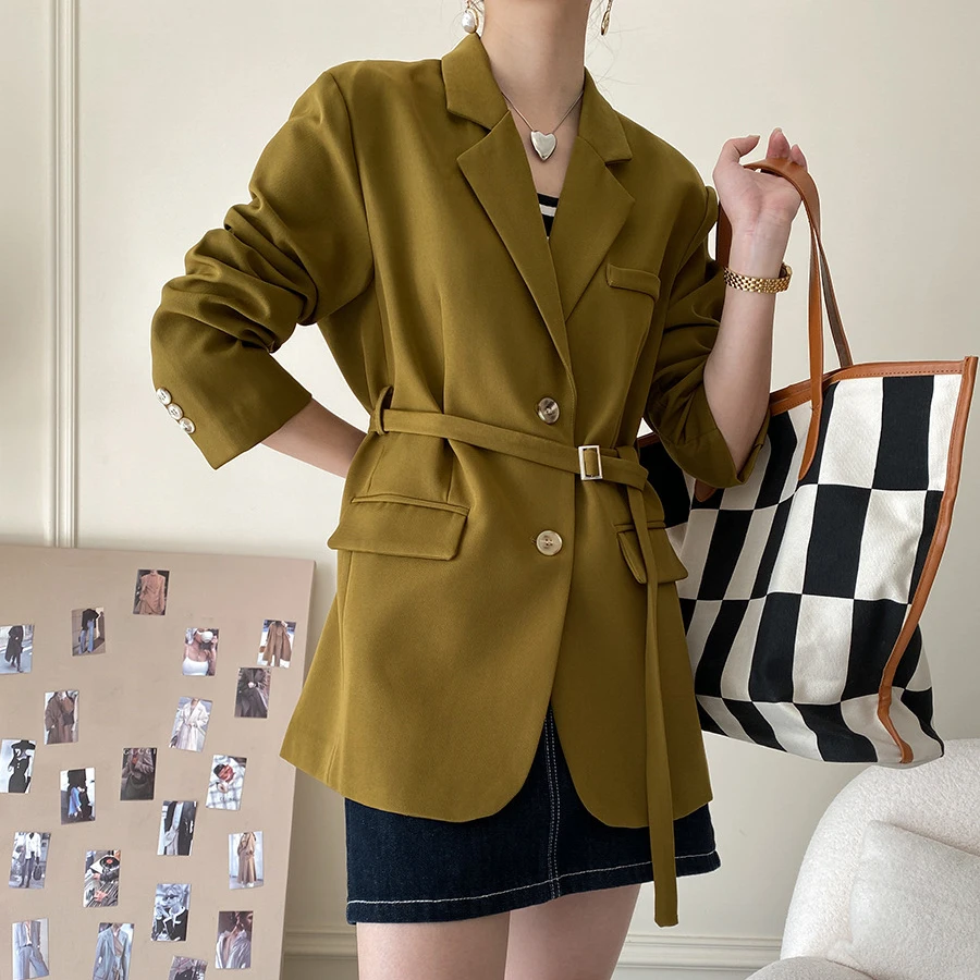 Thin Temperament Commuter Coat Design Sense Waist Closing Suit Women's Coat Loose Solid Color Spring New Style
Thin Temperament Commuter Coat Design Sense Waist Closing Suit Women's Coat Loose Solid Color Spring New Style