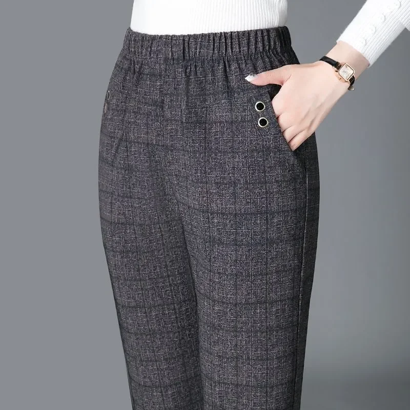 Korean Fashion Women Vintage Slim Pants Spring Autumn Streetwear Elastic High Waist Stripe Plaid Straight Casual Trousers N58
Korean Fashion Women Vintage Slim Pants Spring Autumn Streetwear Elastic High Waist Stripe Plaid Straight Casual Trousers N58