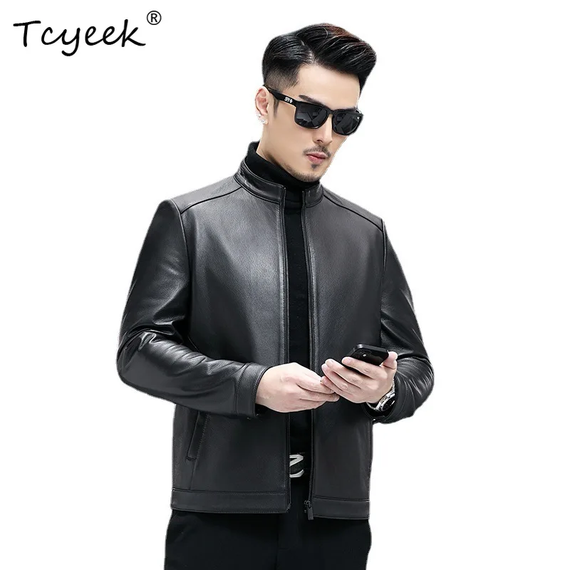 Tcyeek Real Goatskin Spring Autumn Trendy High End Stand Collar Black Men Genuine Leather Jacket Jaqueta De Couro Masculina
Tcyeek Real Goatskin Spring Autumn Trendy High End Stand Collar Black Men Genuine Leather Jacket Jaqueta De Couro Masculina