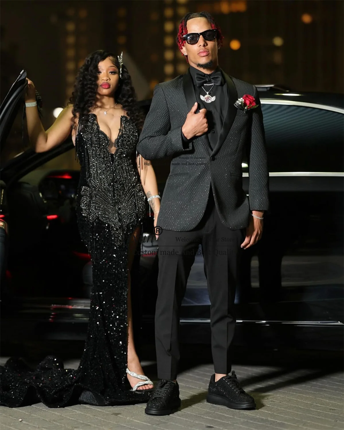 Glitter Sequins Mermaid Prom Dress For Black Girls African Diamonds Beading Formal Party Gala Gown Slit Evening Robe De Soirée
Glitter Sequins Mermaid Prom Dress For Black Girls African Diamonds Beading Formal Party Gala Gown Slit Evening Robe De Soirée