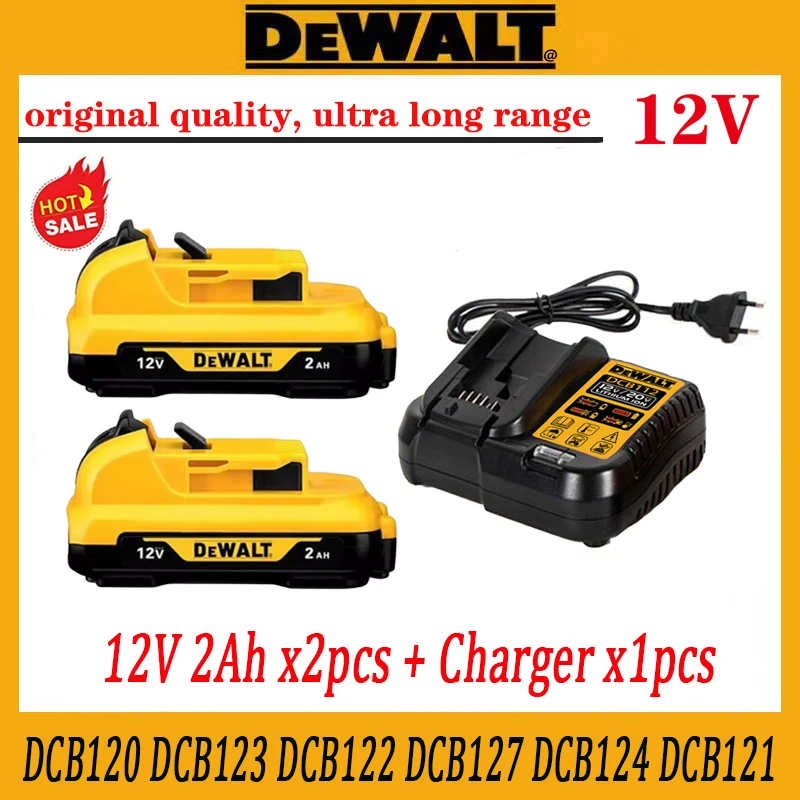 12V 2Ah DCB201 Battery for DeWalt Lithium Ion Battery DCB182 DCB120 DCB123 DCB122 Power Tools Replacement Rechargeable Batteries
12V 2Ah DCB201 Battery for DeWalt Lithium Ion Battery DCB182 DCB120 DCB123 DCB122 Power Tools Replacement Rechargeable Batteries