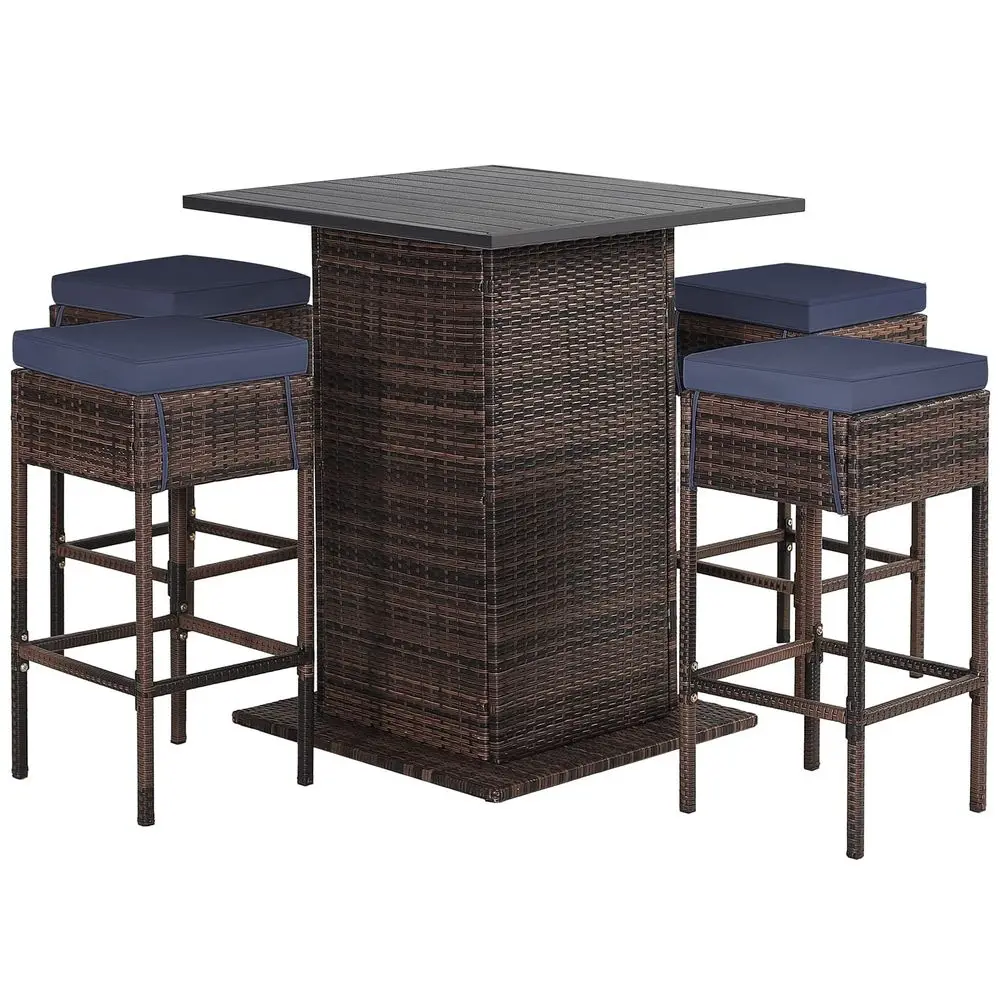 5Piece Outdoor Bar Set, Wicker Rattan Bar Height Patio Set w 4 Cushion Bar Stools amp Table with Hidden Storage, 5PCS Outdoor H
5Piece Outdoor Bar Set, Wicker Rattan Bar Height Patio Set w 4 Cushion Bar Stools amp Table with Hidden Storage, 5PCS Outdoor H