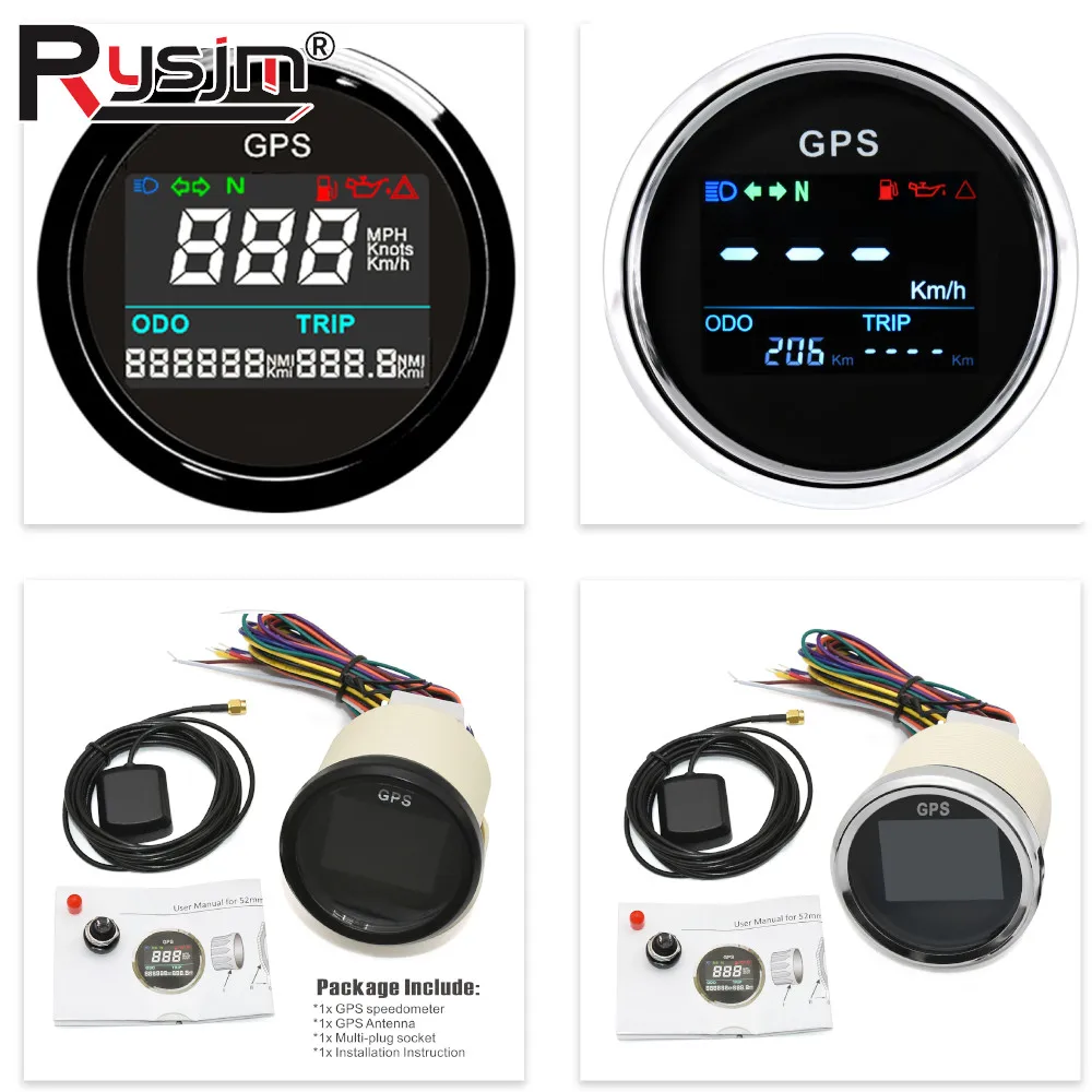 N Universal 52mm Digital GPS Speedometer LCD Speed Gauge Odometer Waterproof Motorcycle Boat Gauge With GPS Antenna 12V/24V
N Universal 52mm Digital GPS Speedometer LCD Speed Gauge Odometer Waterproof Motorcycle Boat Gauge With GPS Antenna 12V/24V