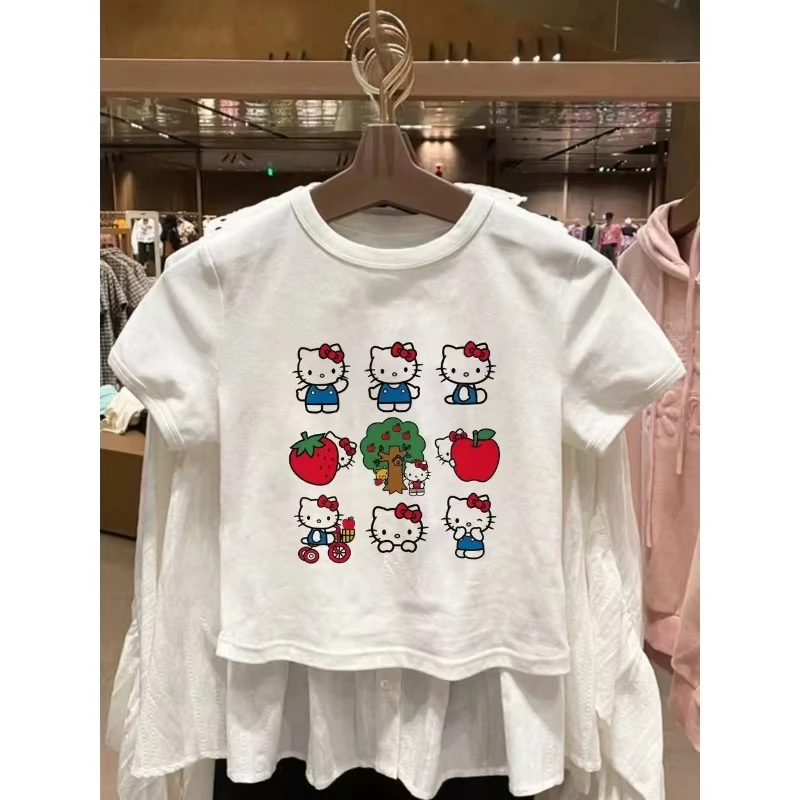 2026 New Summer Collection: Hello Kitty Cartoon Kids' Fashion T-Shirt Pure Cotton, Printed, Cute Short Sleeve Tops
2026 New Summer Collection: Hello Kitty Cartoon Kids' Fashion T-Shirt Pure Cotton, Printed, Cute Short Sleeve Tops