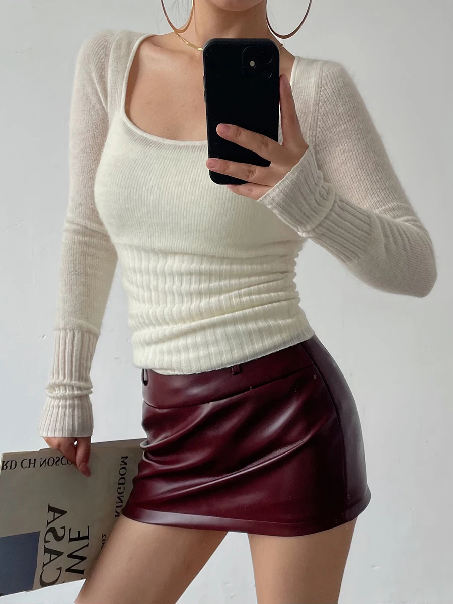 AcupStudio: Женский приталенный шерстяной вязаный свитер Pure Color с квадратным воротником для осеннего уличного стиля
AcupStudio: Женский приталенный шерстяной вязаный свитер Pure Color с квадратным воротником для осеннего уличного стиля