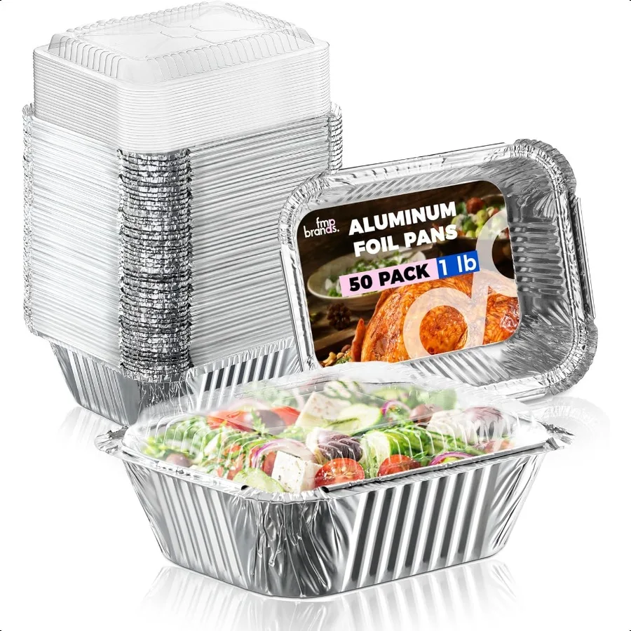 50 Pack Small Aluminum Foil Pans with Clear Lids 1 lb 6 x 5 Disposable Tin Foil Baking Pans Durable Foil Food Containers Freeze
50 Pack Small Aluminum Foil Pans with Clear Lids 1 lb 6 x 5 Disposable Tin Foil Baking Pans Durable Foil Food Containers Freeze