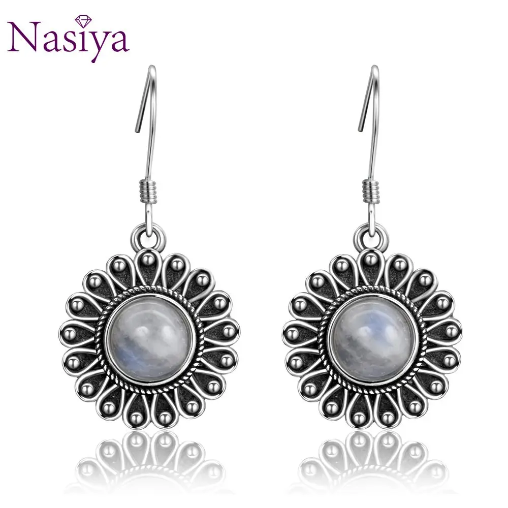 Round Natural Moonstone 7MM Pretty Flower Trendy Sliver Drop Earrings Women's Anniversary Party Jewelry Gift
Round Natural Moonstone 7MM Pretty Flower Trendy Sliver Drop Earrings Women's Anniversary Party Jewelry Gift