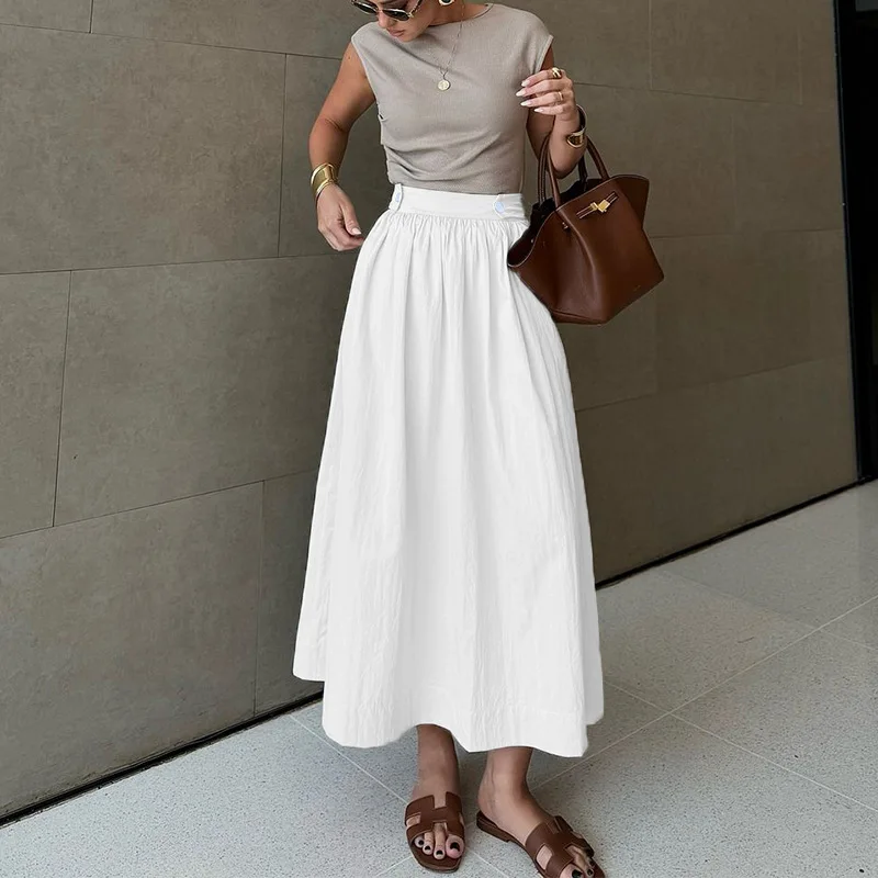 Autumn Winter Women Linen Long Pleated Skirt Elegant Chic Female White Button High Waist Loose Maxi Skirt Streetwear
Autumn Winter Women Linen Long Pleated Skirt Elegant Chic Female White Button High Waist Loose Maxi Skirt Streetwear