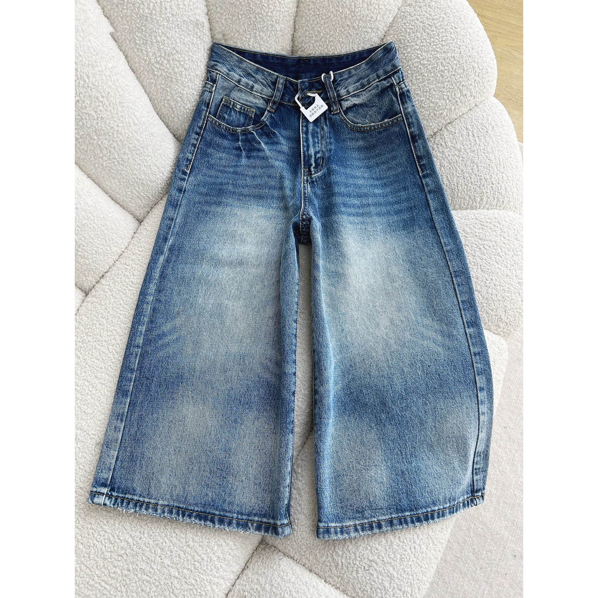 Retro Blue Wide Leg Seven-Foot Denim Jeans Women's Summer Thin High Waist Casual Loose Straight Tube Mid-Pants
Retro Blue Wide Leg Seven-Foot Denim Jeans Women's Summer Thin High Waist Casual Loose Straight Tube Mid-Pants