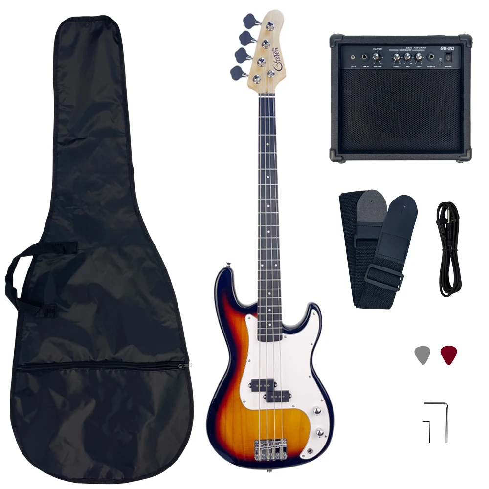 Brown and White 6-String 24-Fret Electric Guitar Set with Cable and Accessories
Brown and White 6-String 24-Fret Electric Guitar Set with Cable and Accessories