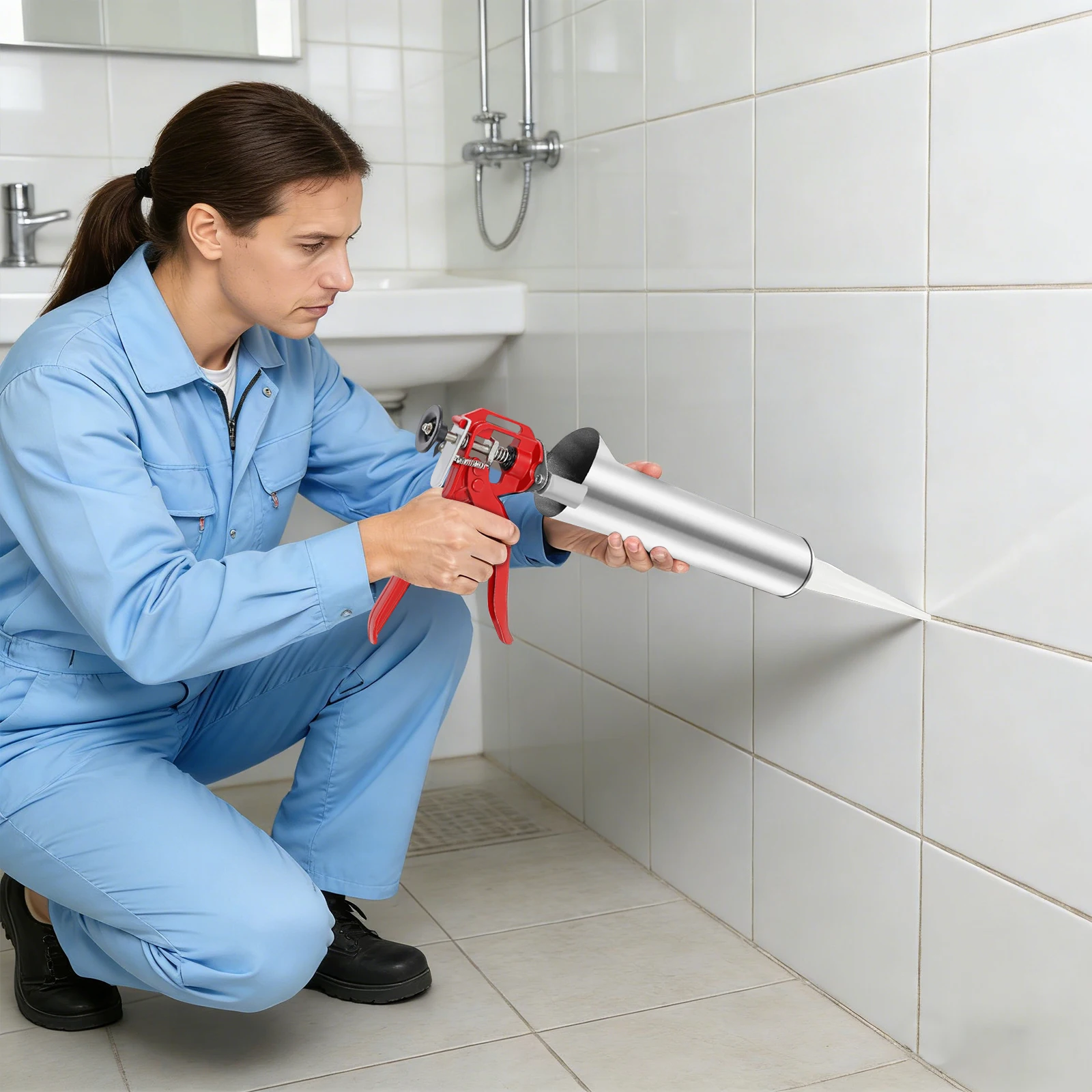 Grouting Gun, Stainless Steel Mortar Pointing Gun Injector, Professional Caulking Gun for Tile Grout, Concrete Masonry Construct
Grouting Gun, Stainless Steel Mortar Pointing Gun Injector, Professional Caulking Gun for Tile Grout, Concrete Masonry Construct