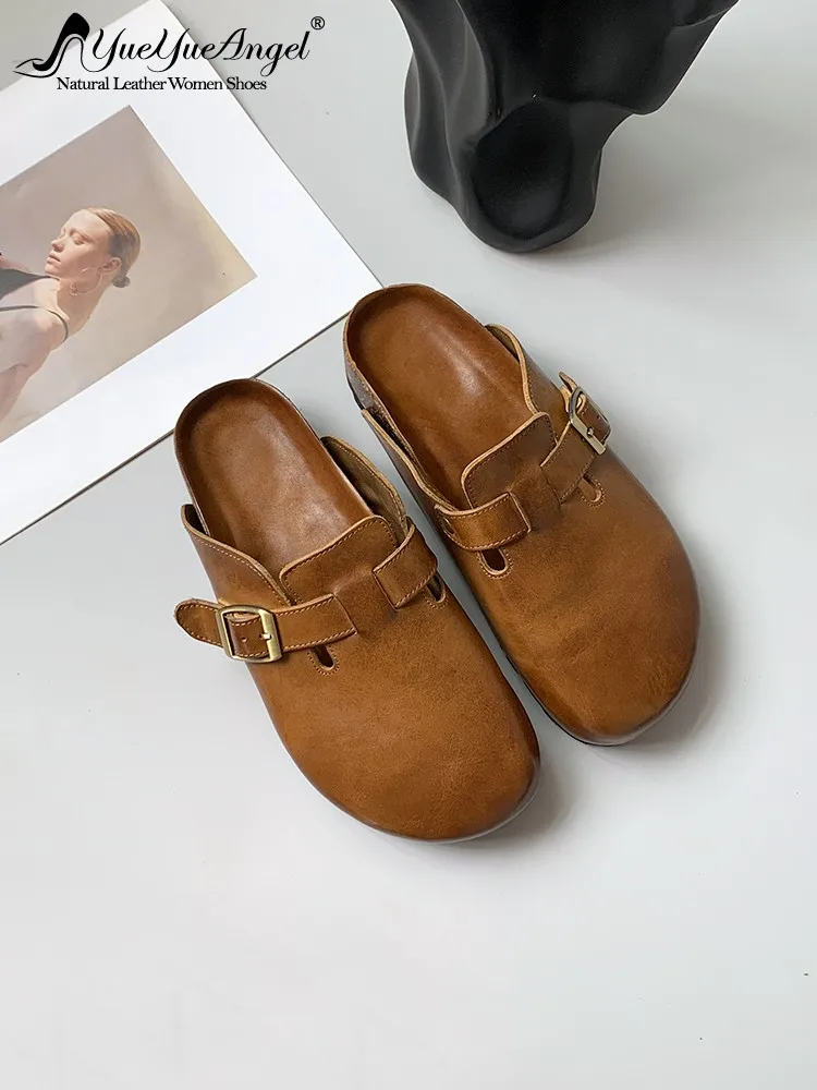 Womens Slippers Mules Slip On Shoes Round Toe Solid Color Daily Genuine Leather Non Slip Comfortable Fashion Handmade Lady Shoes
Womens Slippers Mules Slip On Shoes Round Toe Solid Color Daily Genuine Leather Non Slip Comfortable Fashion Handmade Lady Shoes