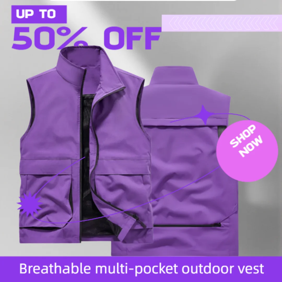 Men's Summer Outdoor Cargo Breathable Sleeveless Vest Casual Fish Sport Multi-Pocket Waistcoat Loose Fit V-Neck Cardigan
Men's Summer Outdoor Cargo Breathable Sleeveless Vest Casual Fish Sport Multi-Pocket Waistcoat Loose Fit V-Neck Cardigan