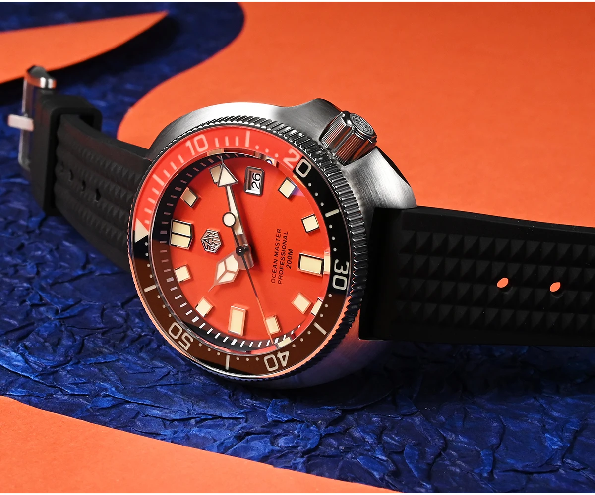 San Martin Men Diver Watch Turtle Automatic Mechanical Wristwatch Sport 200M Waterproof C3 Luminous Rotation Sapphire Bezel NH35
San Martin Men Diver Watch Turtle Automatic Mechanical Wristwatch Sport 200M Waterproof C3 Luminous Rotation Sapphire Bezel NH35
