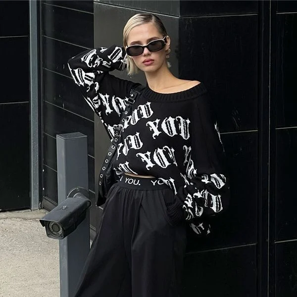 Womans Clothing Letter Print Sweater Loose Casual Pullovers Female Elegante Spring Autumn O-Neck Long Sleeve Top 2024 Clothes
Womans Clothing Letter Print Sweater Loose Casual Pullovers Female Elegante Spring Autumn O-Neck Long Sleeve Top 2024 Clothes