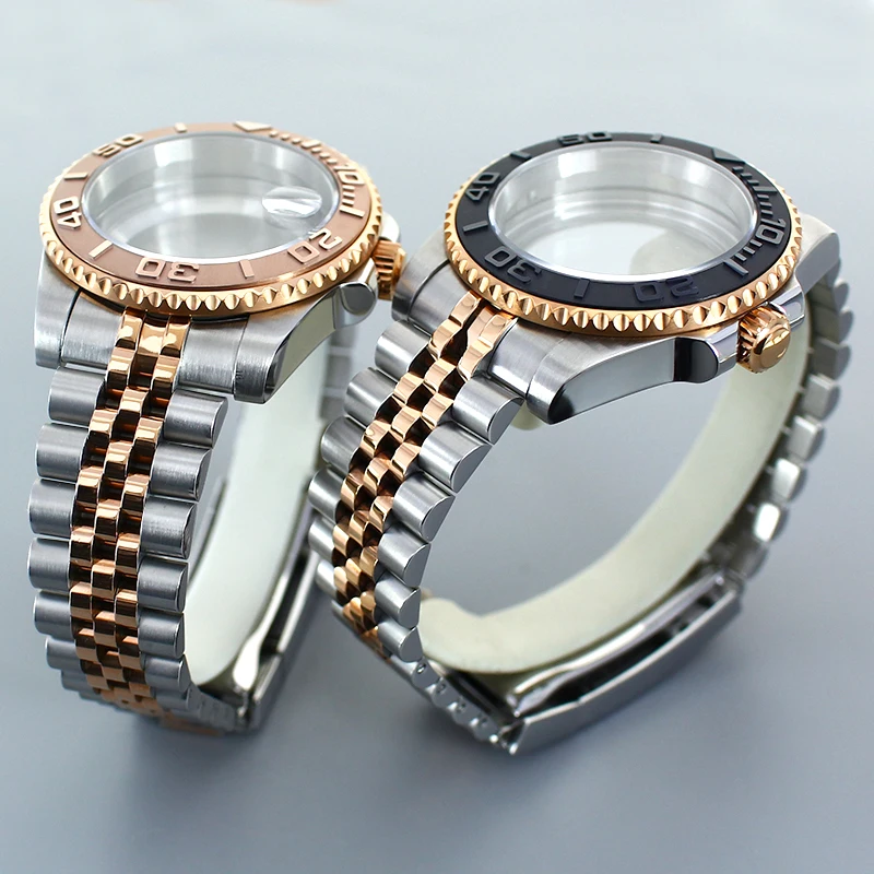 40MM Watch Case Silver Rose Gold Jubilee bands Watch parts For NH35 NH36 8215 ETA2824 PT5000 Automatic Movt Sapphire YACHT Cases
40MM Watch Case Silver Rose Gold Jubilee bands Watch parts For NH35 NH36 8215 ETA2824 PT5000 Automatic Movt Sapphire YACHT Cases