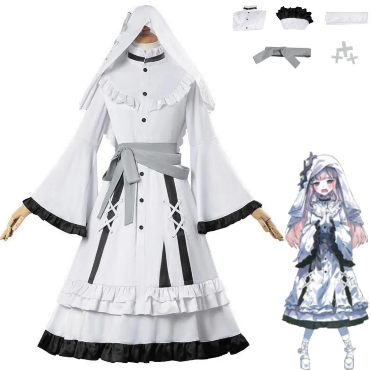 Anime Mahou Shoujo No Majo Saiban Hikami Meruru Cosplay Costume White Evening Dress Long Skirt Woman Cute Christmas Suit
Anime Mahou Shoujo No Majo Saiban Hikami Meruru Cosplay Costume White Evening Dress Long Skirt Woman Cute Christmas Suit