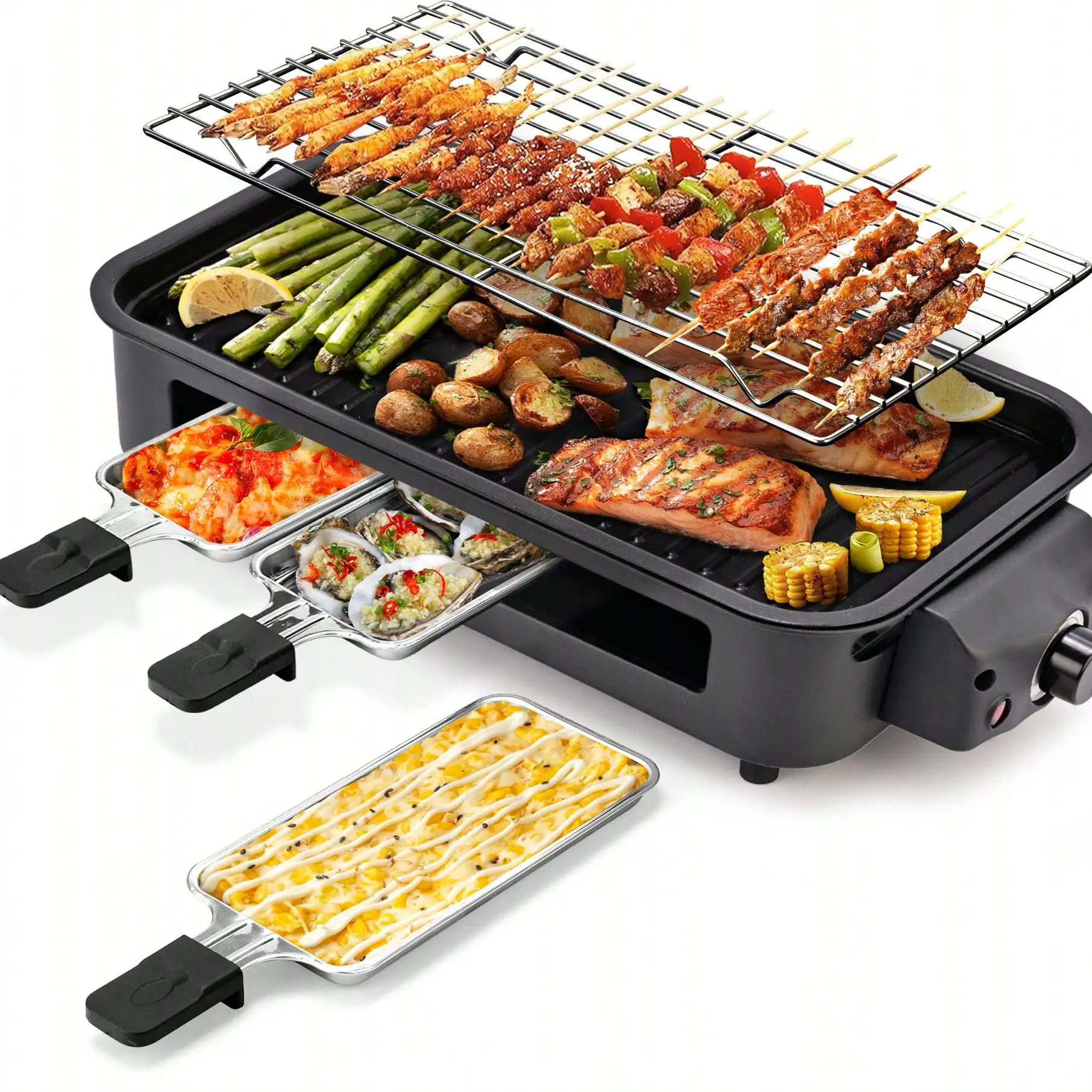 1 Pack Indoor Grill 2 in 1 Griddle with Removable Plates Non Stick Adjustable Temperature for Steak Burgers Vegetables Black Stainless Steel
1 Pack Indoor Grill 2 in 1 Griddle with Removable Plates Non Stick Adjustable Temperature for Steak Burgers Vegetables Black Stainless Steel