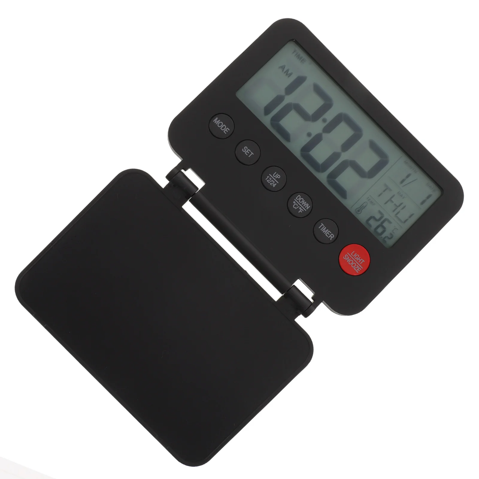 Travel Alarm Clock Black: Ultra Thin Portable Digital Flip Cover Desk Bedside Table Clock With Night Light Temperature Display
Travel Alarm Clock Black: Ultra Thin Portable Digital Flip Cover Desk Bedside Table Clock With Night Light Temperature Display