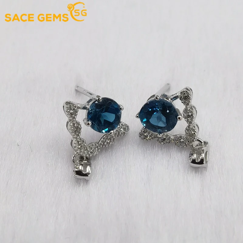 SACE GEMS Fashion Jewelry Earrings for Women 100% 925 Sterling Silver Blue Topaz Stud Earrings Wedding Party Fine Jewelry Gift
SACE GEMS Fashion Jewelry Earrings for Women 100% 925 Sterling Silver Blue Topaz Stud Earrings Wedding Party Fine Jewelry Gift