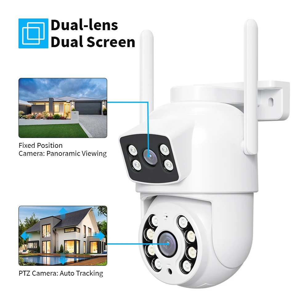 V380 8MP 4k WIFI IP Camera PTZ Dual Lens Screen Manual Detection Full Color Night Vision Outdoor Security Surveillance Camera
V380 8MP 4k WIFI IP Camera PTZ Dual Lens Screen Manual Detection Full Color Night Vision Outdoor Security Surveillance Camera
