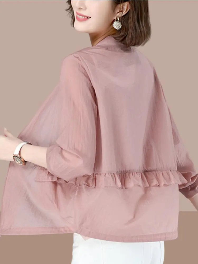 Women's Long Sleeve Short Casual Lightweight Sun Protection Jacket Summer New Style Thin Small Size Mom's Fashionable Coat
Women's Long Sleeve Short Casual Lightweight Sun Protection Jacket Summer New Style Thin Small Size Mom's Fashionable Coat