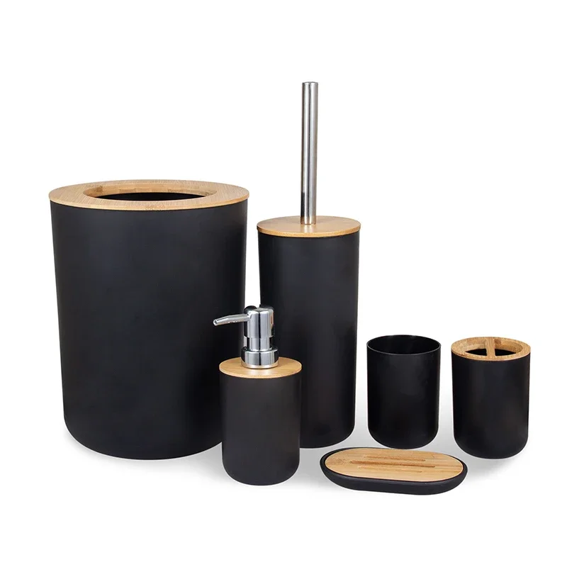 Bathroom Accessories Set 6 Pieces Bamboo Room Set Toothbrush Holder Soap Dispenser Toilet Brush Trash Can Bathroom Essential Set
Bathroom Accessories Set 6 Pieces Bamboo Room Set Toothbrush Holder Soap Dispenser Toilet Brush Trash Can Bathroom Essential Set
