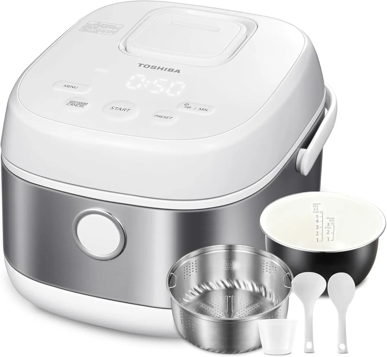 Induction Heating Rice Cooker, Low Carb Low Sugar Digital Steamer 5.5 Cups Uncooked, 8 Functions 24H Timer & Auto Keep Warm
Induction Heating Rice Cooker, Low Carb Low Sugar Digital Steamer 5.5 Cups Uncooked, 8 Functions 24H Timer & Auto Keep Warm