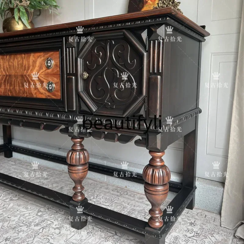 D80 French retro decorative porch cabinet solid wood carving flower locker against the wall American side cabinet
D80 French retro decorative porch cabinet solid wood carving flower locker against the wall American side cabinet