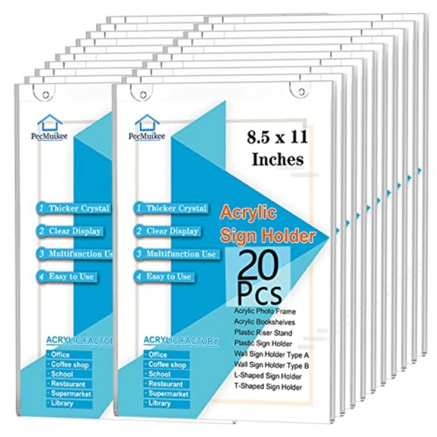 Acrylic Sign Holder 8.5x11 Vertical, Wall Mount Acrylic Sign Holder and Plastic Paper Display Ad Frame bonus with 3M Tape and M
Acrylic Sign Holder 8.5x11 Vertical, Wall Mount Acrylic Sign Holder and Plastic Paper Display Ad Frame bonus with 3M Tape and M