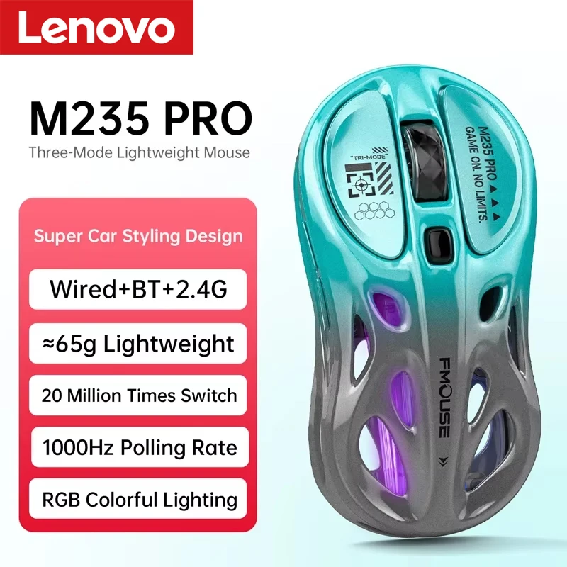Lenovo Tri-mode Wireless Bluetooth Mouse Lightweight Computer Rgb Illuminated Gaming Mouse Portable Tablet Universal Mouse
Lenovo Tri-mode Wireless Bluetooth Mouse Lightweight Computer Rgb Illuminated Gaming Mouse Portable Tablet Universal Mouse