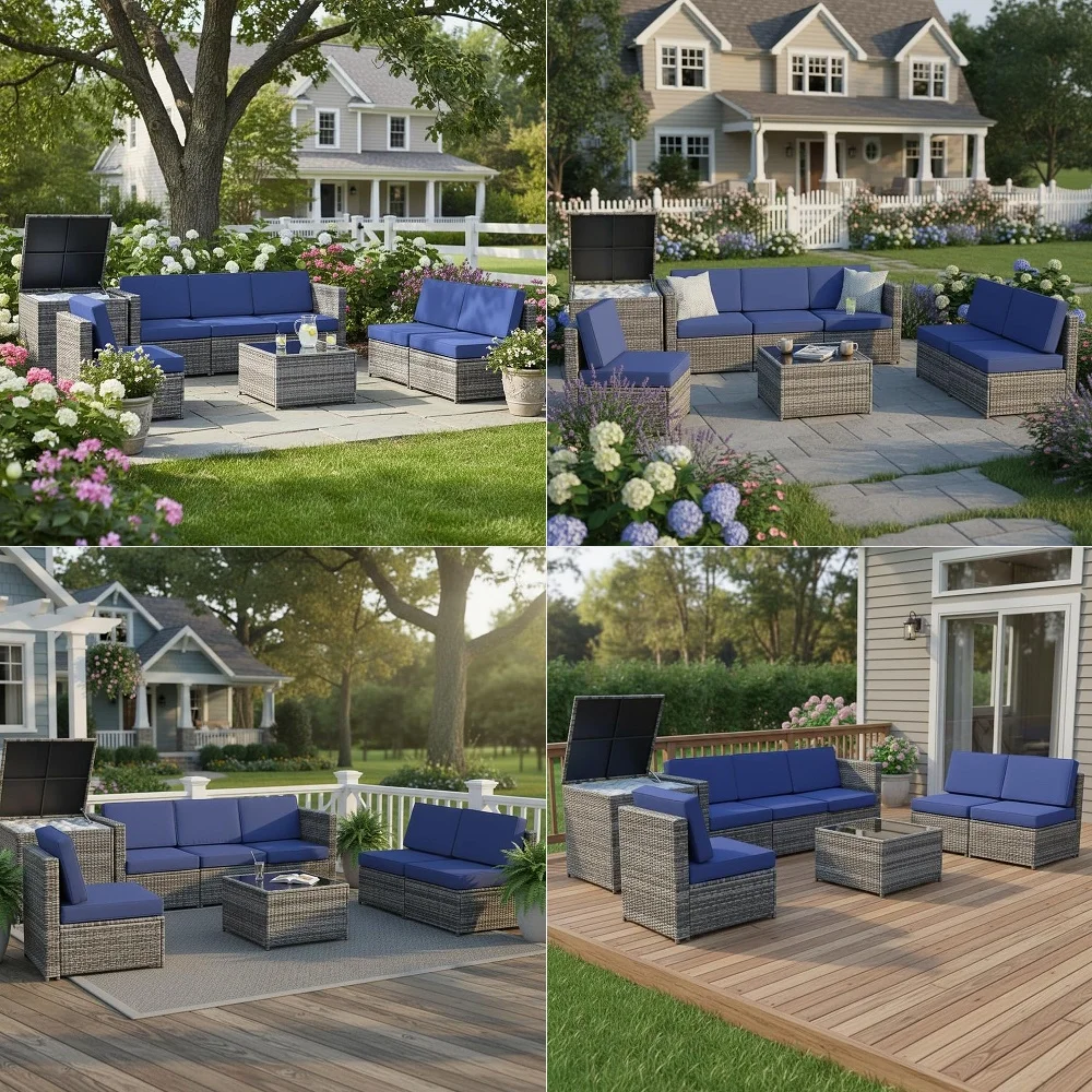 4PCS Patio Rattan Wicker Furniture Set Cushioned Sofa Ottoman Garden Turquoise
4PCS Patio Rattan Wicker Furniture Set Cushioned Sofa Ottoman Garden Turquoise