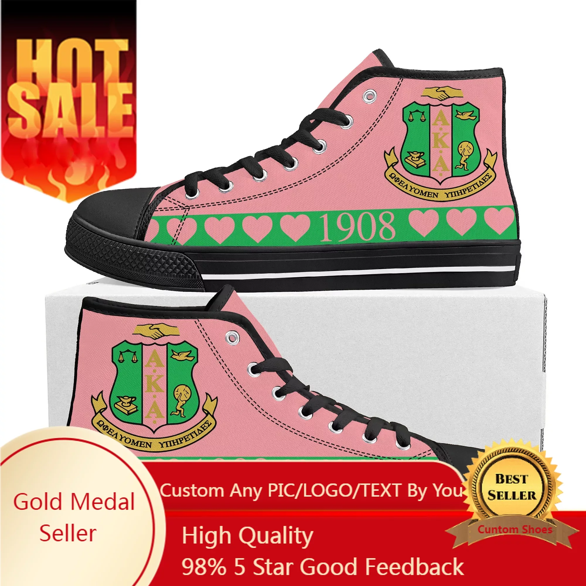 A-Alpha Sorority A-AKA 1908 High Top Sneakers K-Kappa A-Alpha Men Women Teenager Canvas High Quality Sneaker Shoe Customize Shoe
A-Alpha Sorority A-AKA 1908 High Top Sneakers K-Kappa A-Alpha Men Women Teenager Canvas High Quality Sneaker Shoe Customize Shoe