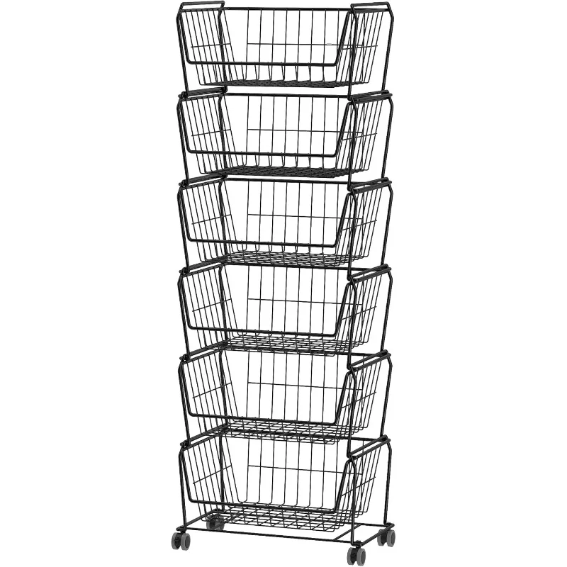 Stackable Metal Storage Carts, Dual Use Shelf for Kitchen Fruit Vegetable Baskets with Wheels, Storage Rack for Living Room,
Stackable Metal Storage Carts, Dual Use Shelf for Kitchen Fruit Vegetable Baskets with Wheels, Storage Rack for Living Room,
