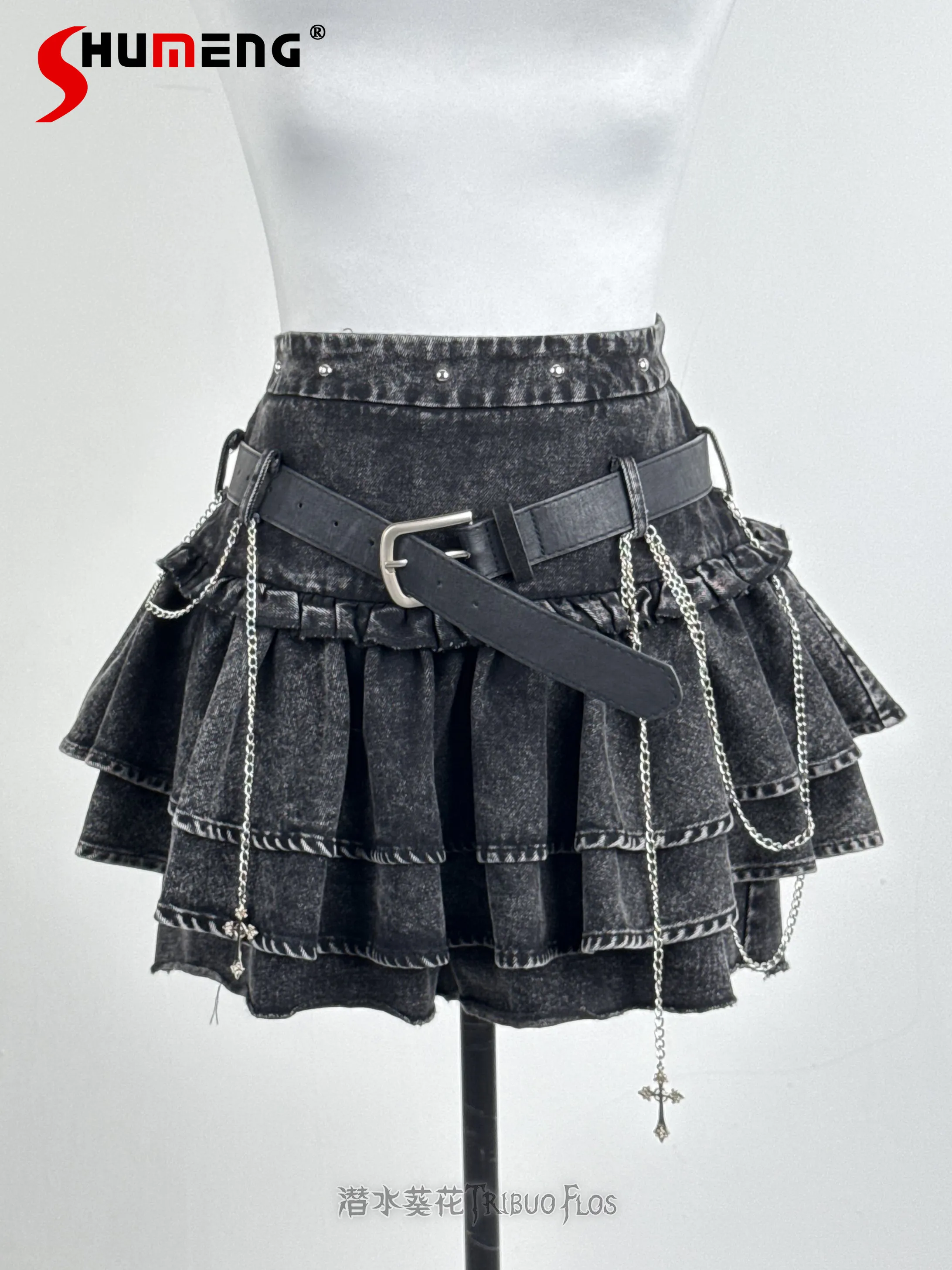Original Subculture Sweet Cool Fashion Denim Skirt Belt Chain High Waist Short Skirt for Women Girls Street Gothic Y2k Skirts
Original Subculture Sweet Cool Fashion Denim Skirt Belt Chain High Waist Short Skirt for Women Girls Street Gothic Y2k Skirts
