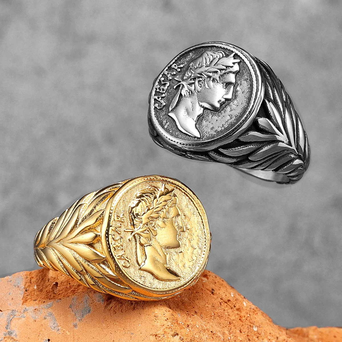 Caesar Face Ring 316L Stainless Steel Men Rings Victory Roma Statue Punk Rock for Male Biker Boyfriend Jewelry Gift Dropshipping
Caesar Face Ring 316L Stainless Steel Men Rings Victory Roma Statue Punk Rock for Male Biker Boyfriend Jewelry Gift Dropshipping