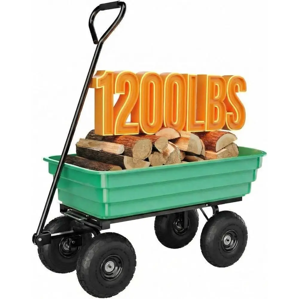 1200lb Capacity 6 Cubic Ft. Heavy Duty All-Terrain Wheelbarrow with 180° Pivoting Handle for Yard and Garden Work
1200lb Capacity 6 Cubic Ft. Heavy Duty All-Terrain Wheelbarrow with 180° Pivoting Handle for Yard and Garden Work