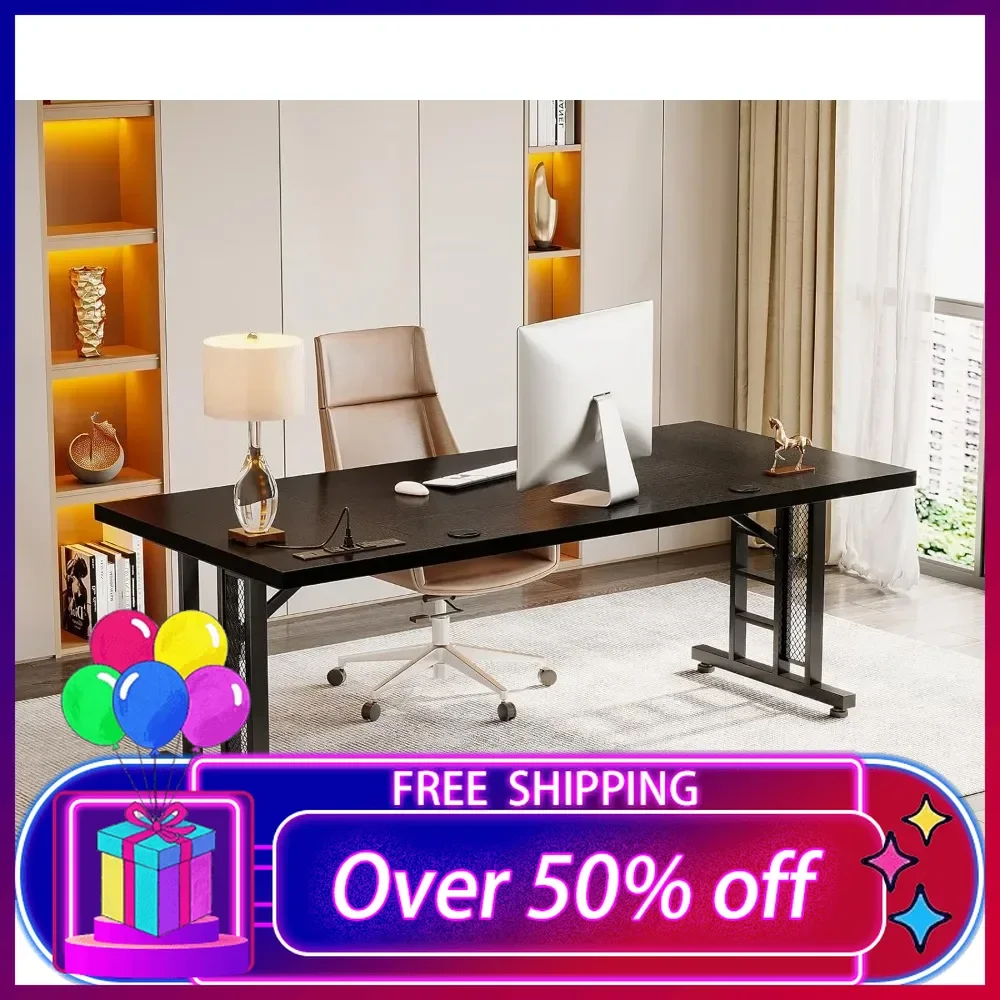 78 Inch Executive Desk with USB Ports, Large Computer Desk with Extra Thick, Workstation Business Furniture for Home Office
78 Inch Executive Desk with USB Ports, Large Computer Desk with Extra Thick, Workstation Business Furniture for Home Office