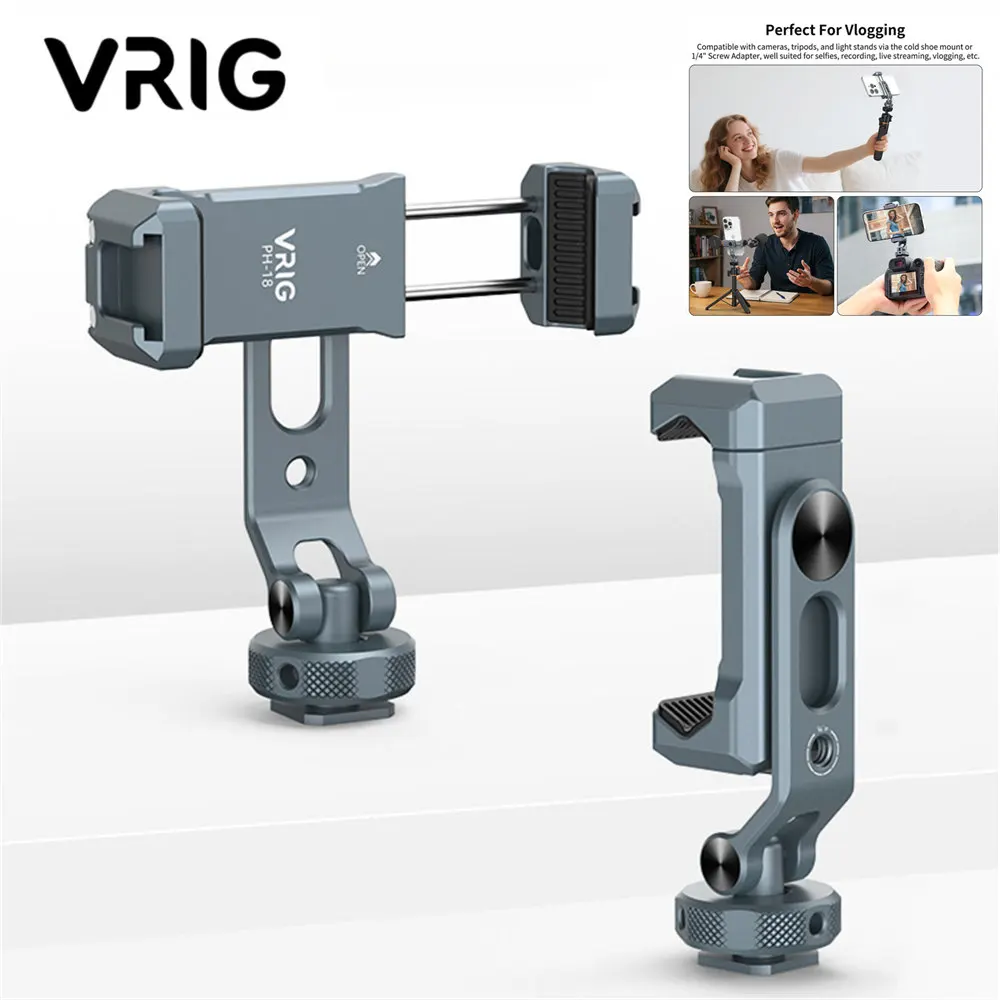 VRIG Hot Shoe Metal Phone Holder Phone Clamp with Dual Cold Shoe & 1/4" for iPhone 17-12 Camera Tripod Mic Light Video Recording
VRIG Hot Shoe Metal Phone Holder Phone Clamp with Dual Cold Shoe & 1/4" for iPhone 17-12 Camera Tripod Mic Light Video Recording