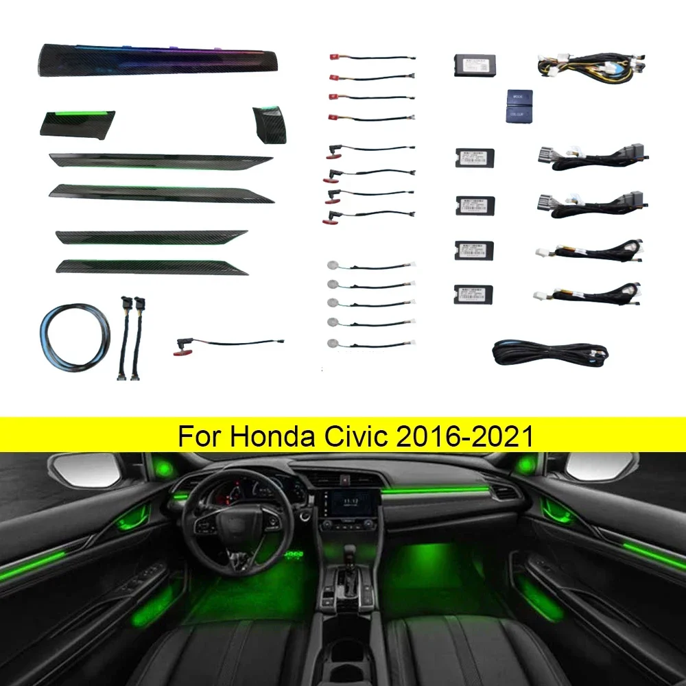 Для Honda Civic LHD RHD окружающий свет 64 цвета светодиодная лампа окружающего освещения для 10 Civic 2016-2022 атмосферный свет
Для Honda Civic LHD RHD окружающий свет 64 цвета светодиодная лампа окружающего освещения для 10 Civic 2016-2022 атмосферный свет