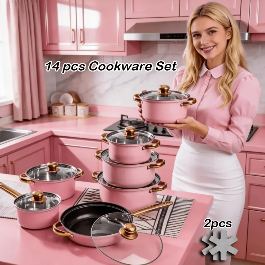 14pcs Stainless Steel Cookware Collection, Ideal for Home Use, Kitchens, Restaurants, Outdoor Activities, Camping, Picnics, Parties, Perfect for Frying, Cooking, Making Soups, Preparing Rice, Baking, And As Gifts for Christmas And Holidays
14pcs Stainless Steel Cookware Collection, Ideal for Home Use, Kitchens, Restaurants, Outdoor Activities, Camping, Picnics, Parties, Perfect for Frying, Cooking, Making Soups, Preparing Rice, Baking, And As Gifts for Christmas And Holidays