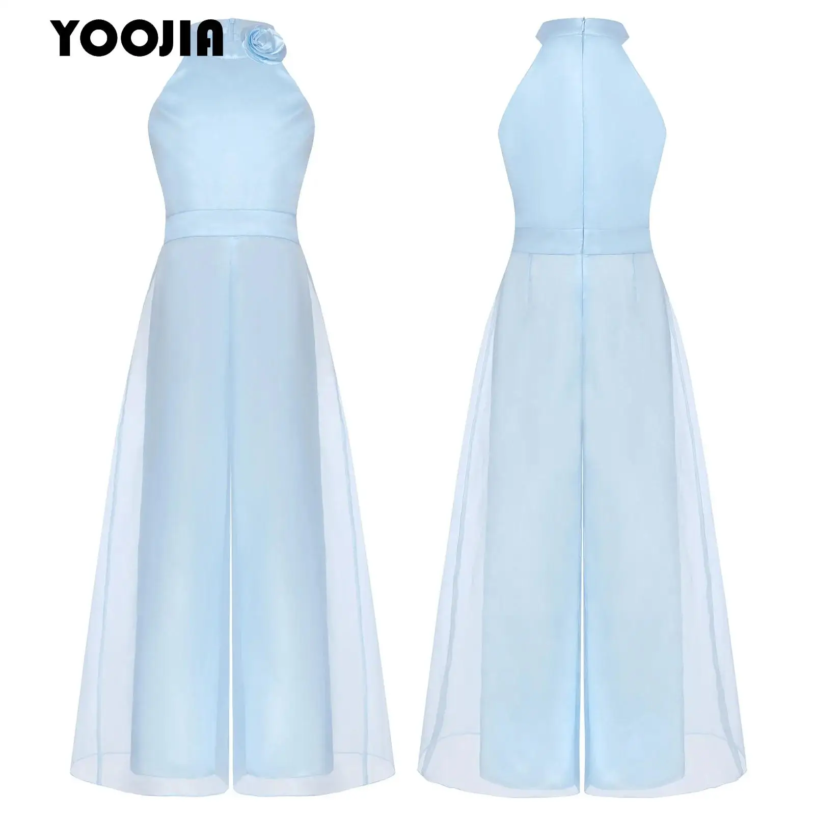 Teen Girls Satin Party Full Bodysuit Sleeveless Halter Neck Jumpsuit Birthday Wedding Party Evening Dance Stage Wide Leg Rompers
Teen Girls Satin Party Full Bodysuit Sleeveless Halter Neck Jumpsuit Birthday Wedding Party Evening Dance Stage Wide Leg Rompers
