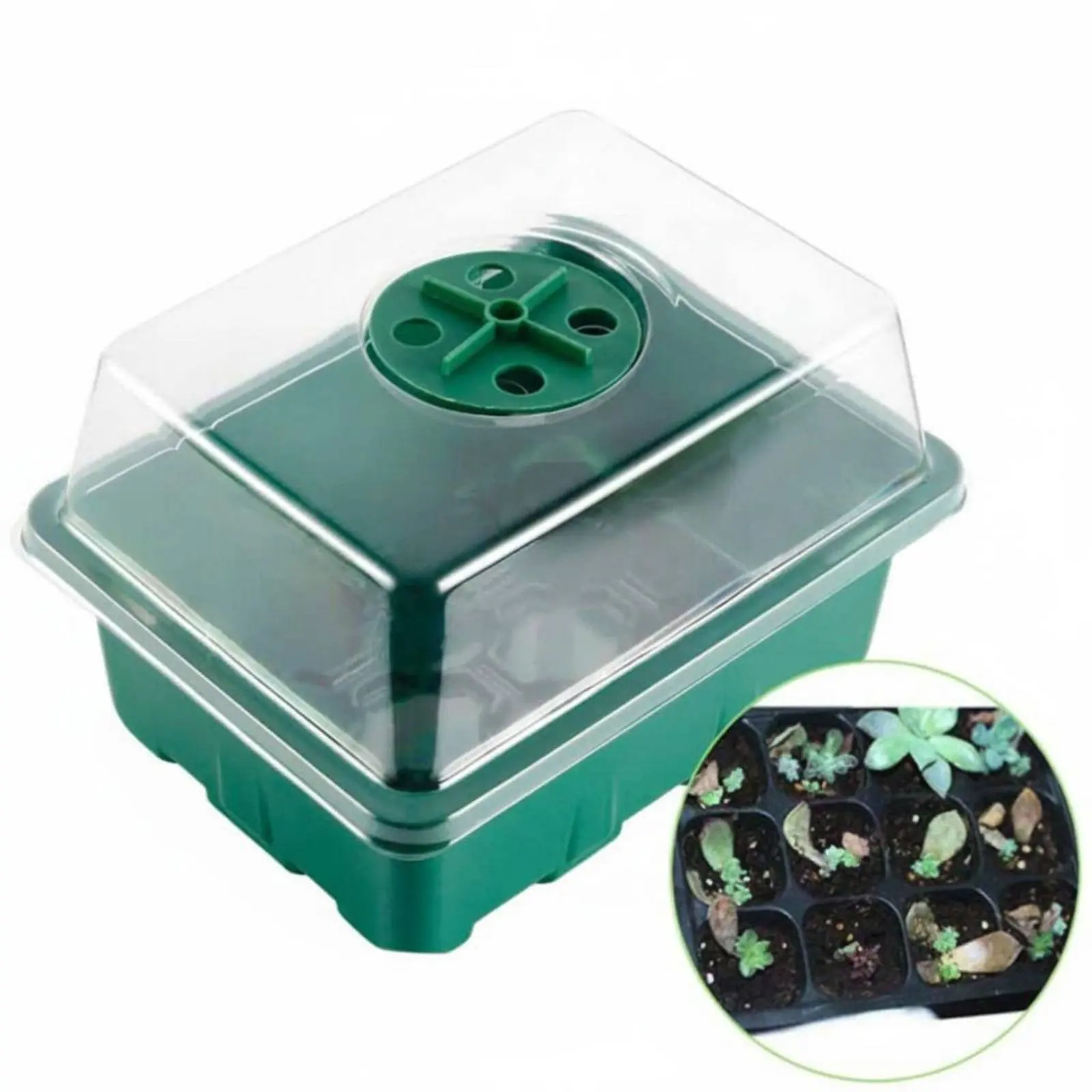 12 Compartment Germination Tray High Clarity Lid Plant Germination Kit Mini Greenhouse Propagator Reusable for Home Gardeners
12 Compartment Germination Tray High Clarity Lid Plant Germination Kit Mini Greenhouse Propagator Reusable for Home Gardeners