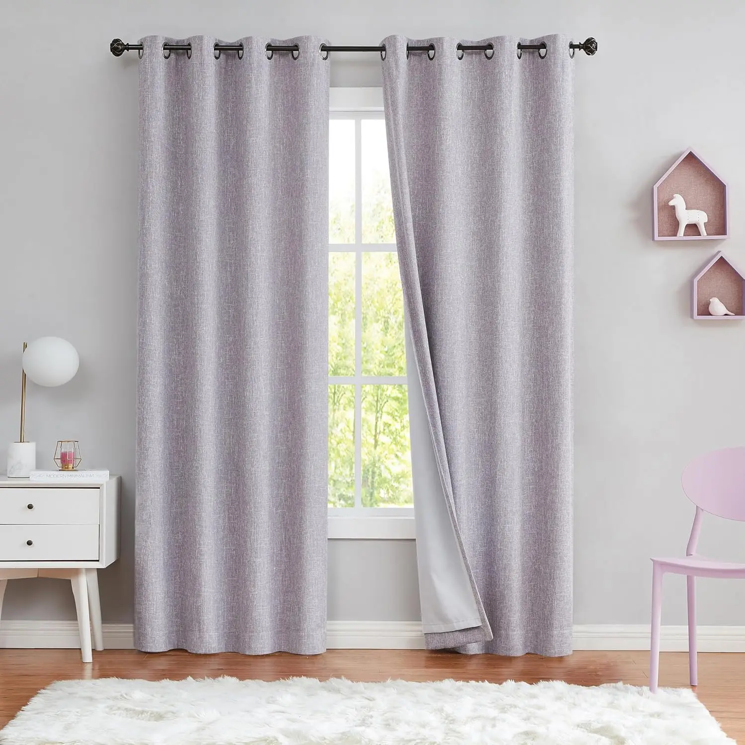 Lavender Blackout Curtains Heavy Linen Texture for Bedroom Energy Efficient Noise Reducing Drapes 50x84 2 Panels
Lavender Blackout Curtains Heavy Linen Texture for Bedroom Energy Efficient Noise Reducing Drapes 50x84 2 Panels